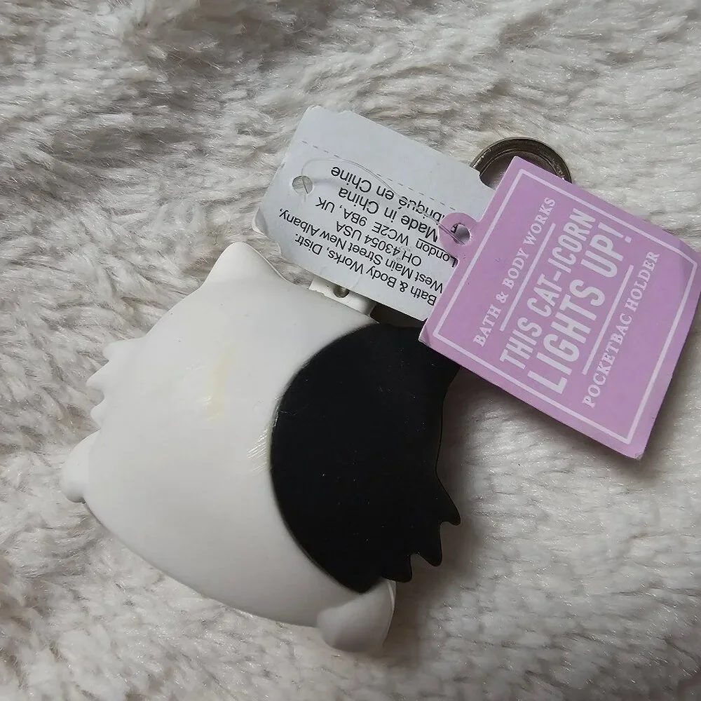 Bath and Body Works Light-Up Caticorn Pocket Bac Holder Keychain NWT - Picture 3 of 4